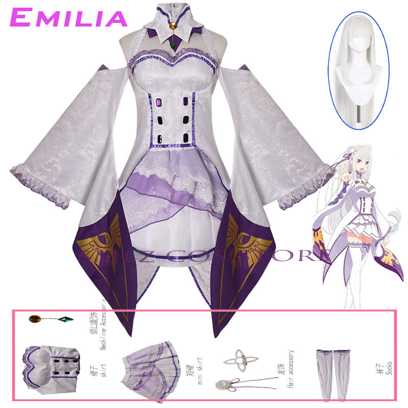 Emilia Cosplay Anime Re Zero K - Anime Zero Cosplay recensie en prijs