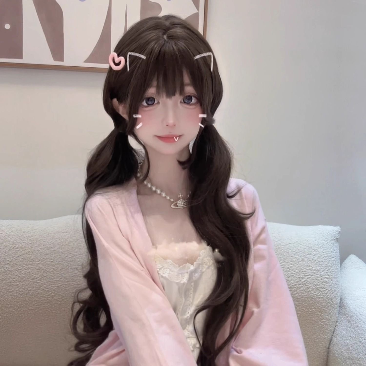 75cm synthetische lange golven - Anime Cosplay Girl Photo recensie en prijs